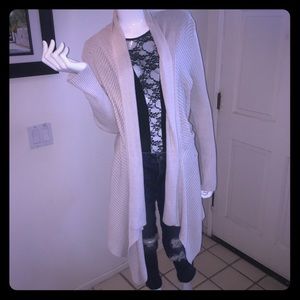 Ribbed waterfall cardigan